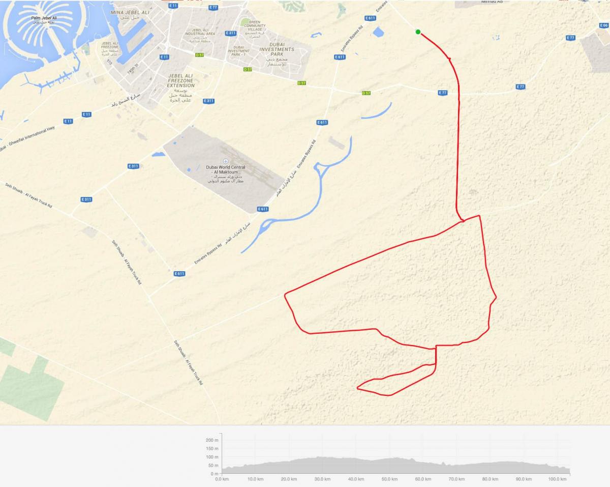 Al-Qudra cykelväg karta
