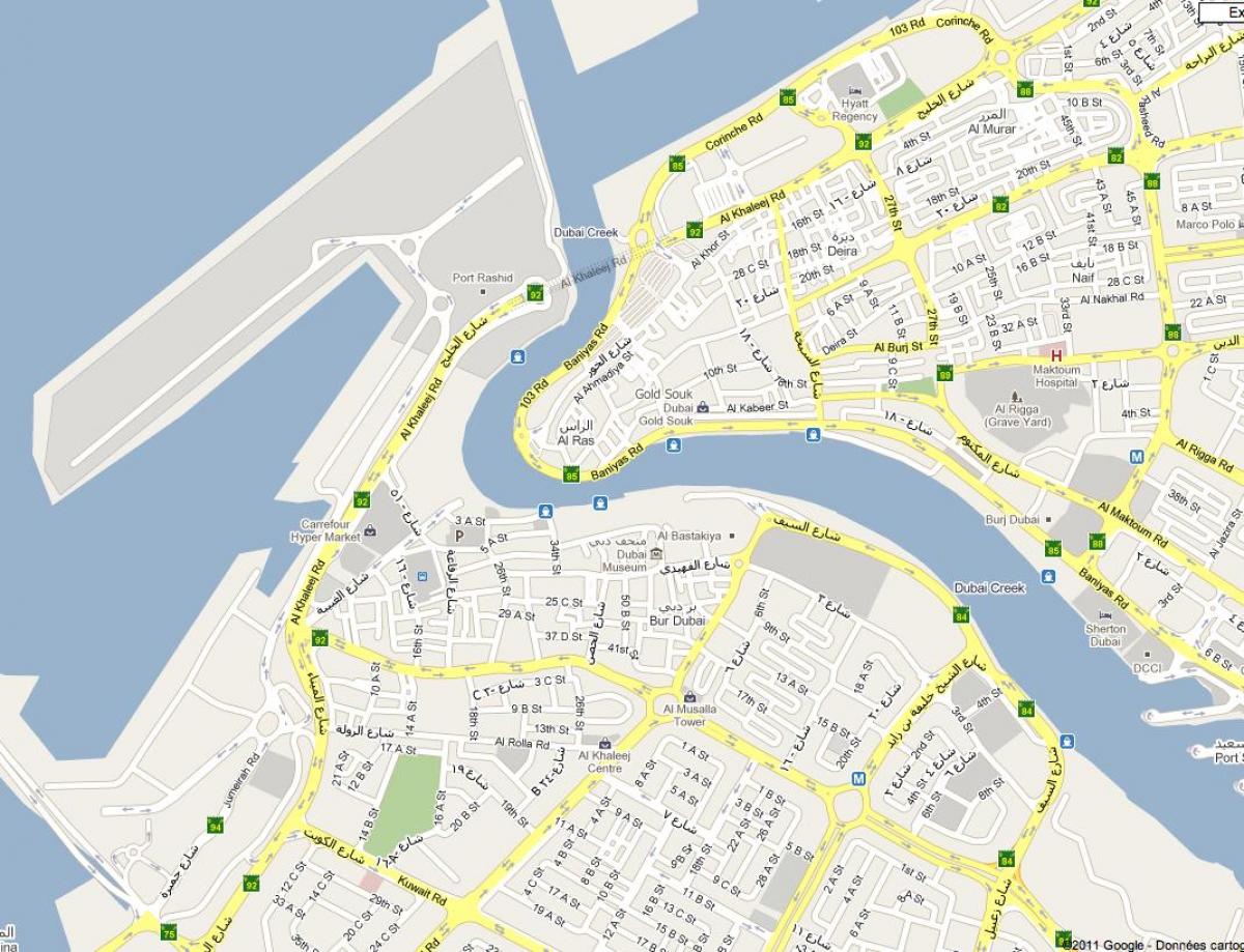 karta över stadsdelen Bur Dubai