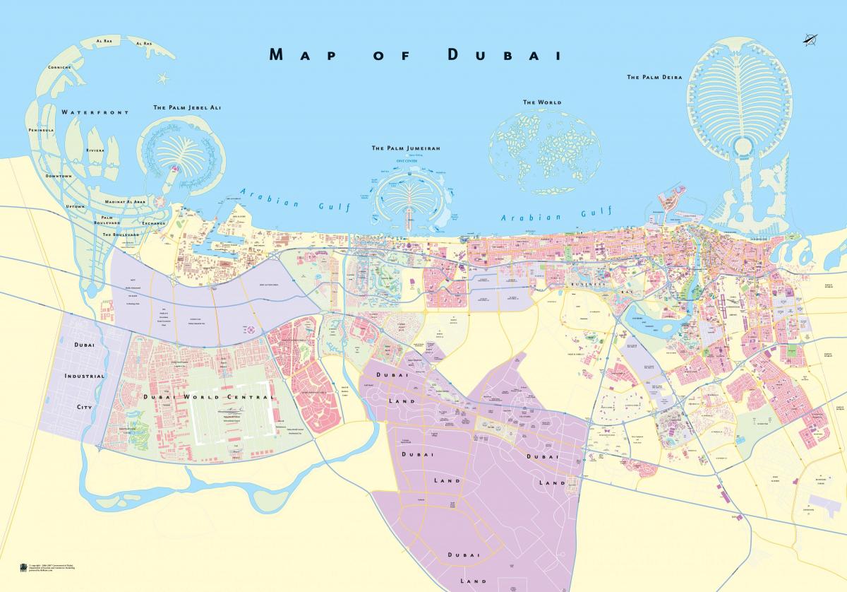karta över Dubai city