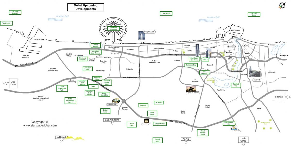 investeringar i park Dubai-karta