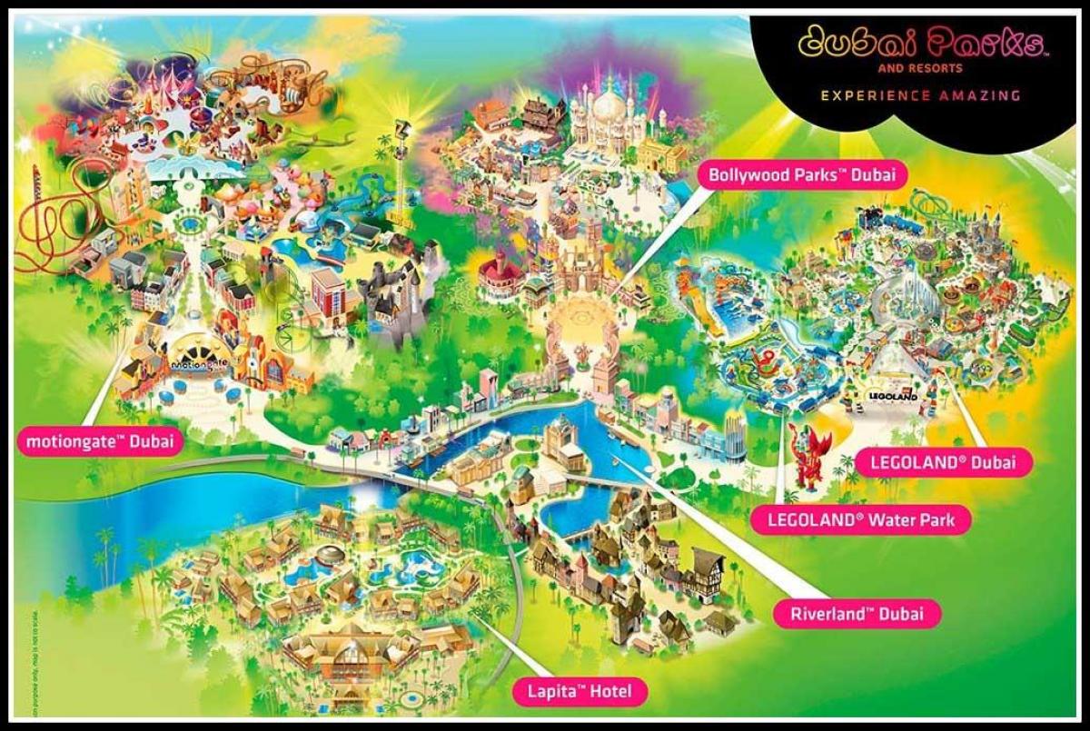 Dubai parks and resorts läge på karta