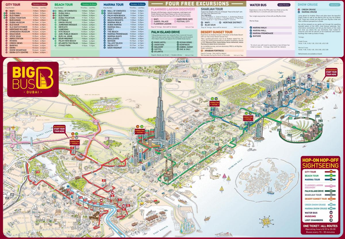 Dubai-karta med sevärdheter