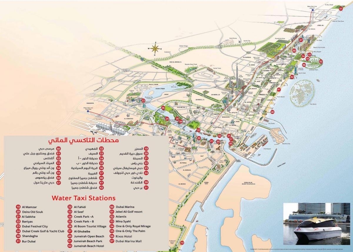 Dubai vatten taxi rutt karta