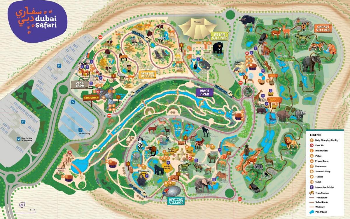 karta över Dubai zoo