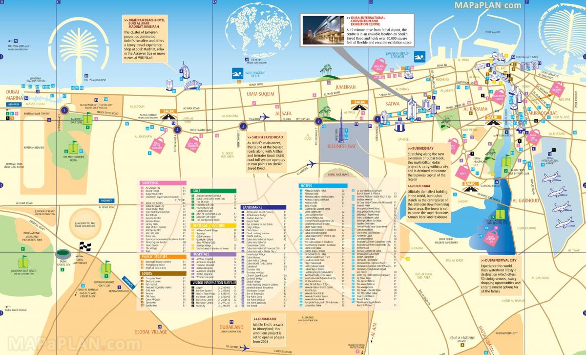internationella staden Dubai-karta