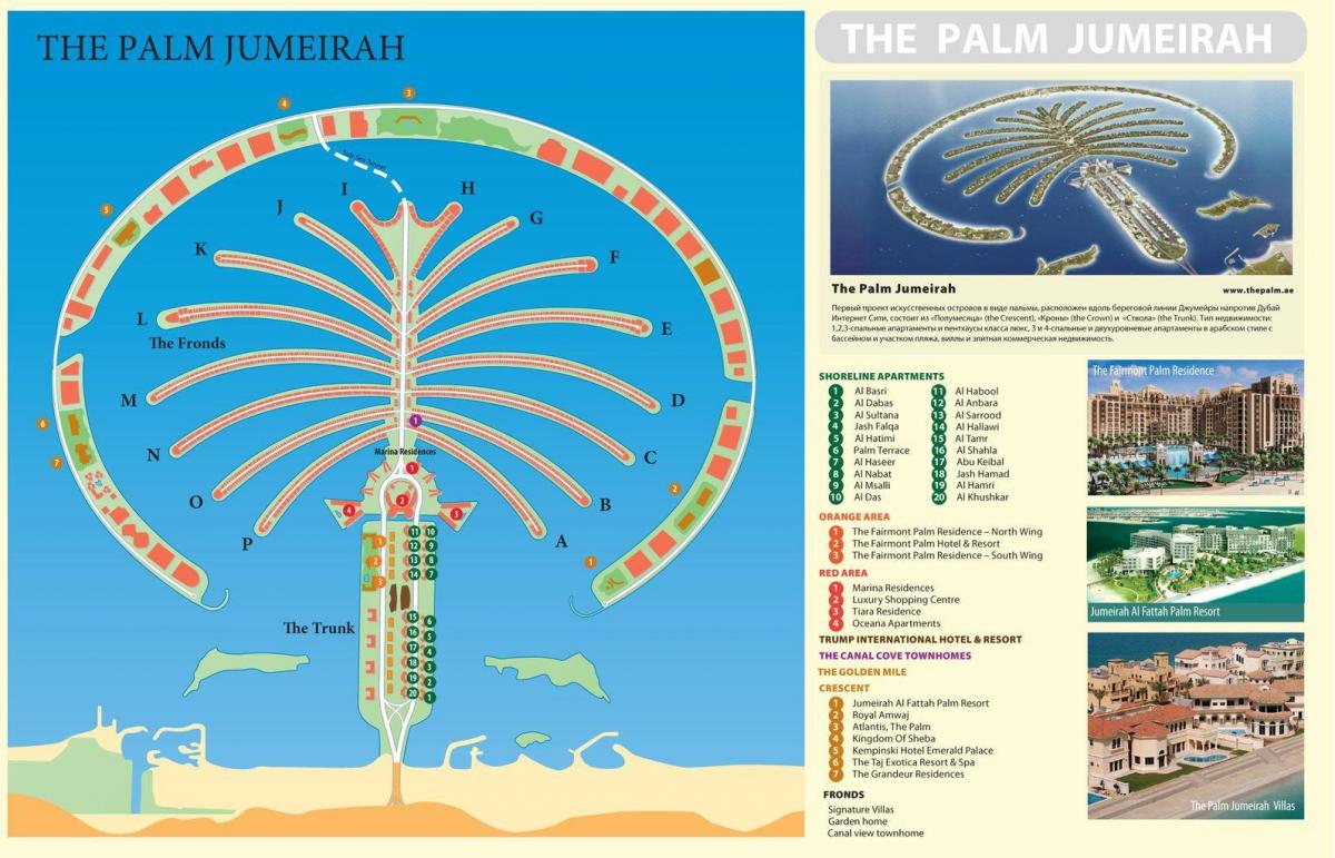 karta över Palm Jumeirah-Dubai