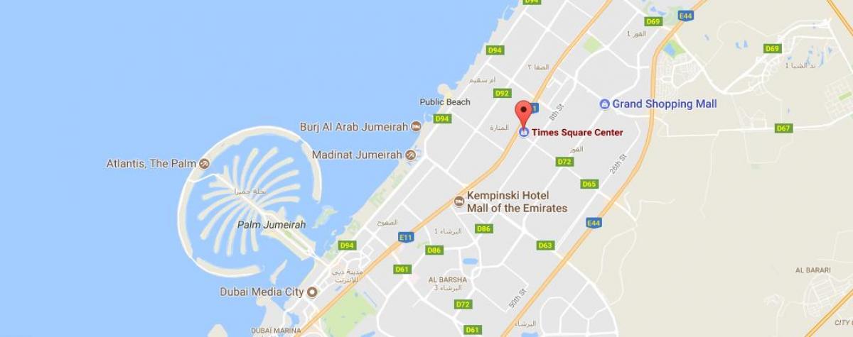 karta över Times Square Center Dubai