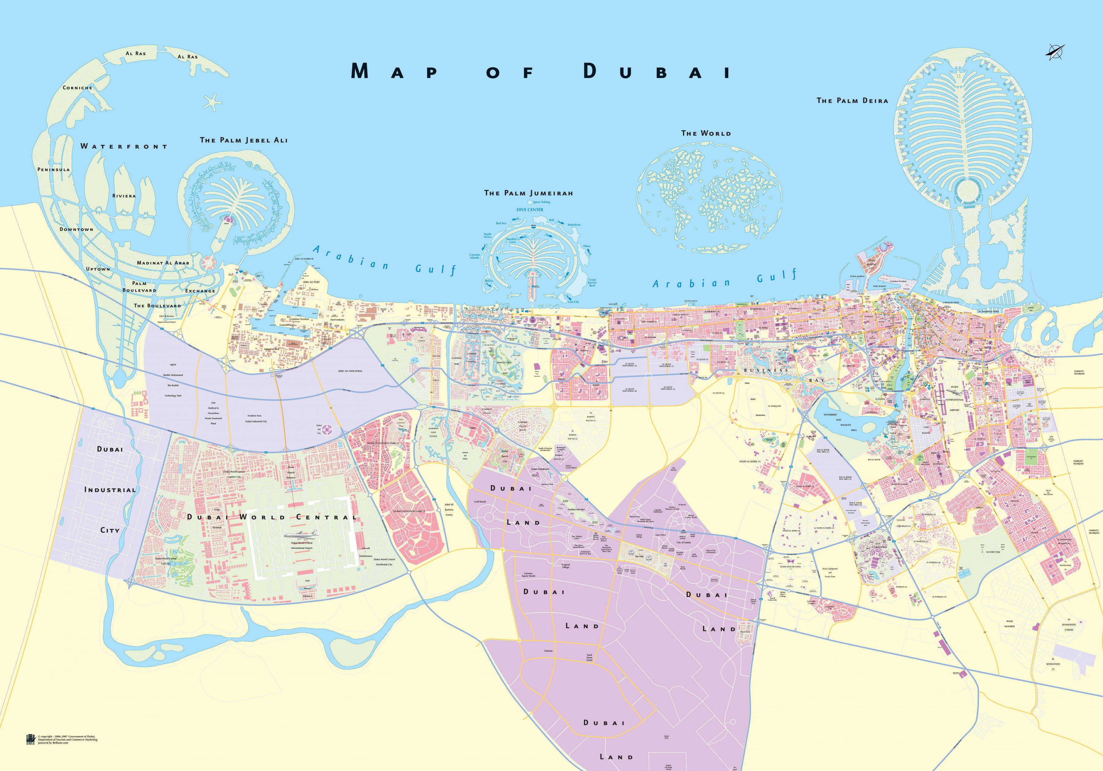 Dubai - karta- karta Dubai (Förenade Arabemiraten)