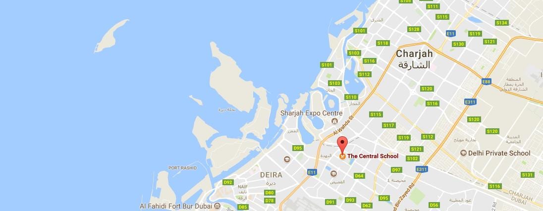 karta över central school Dubai