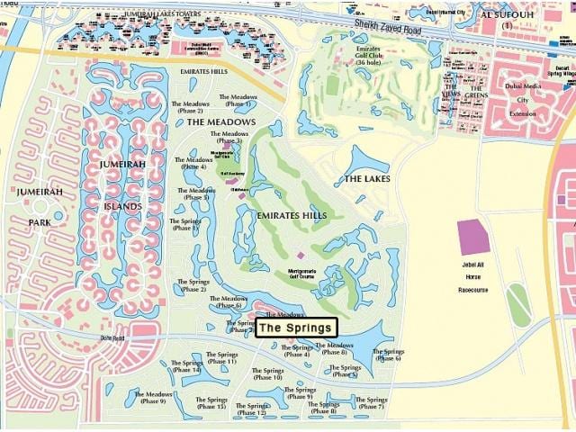 karta över Dubai ängar