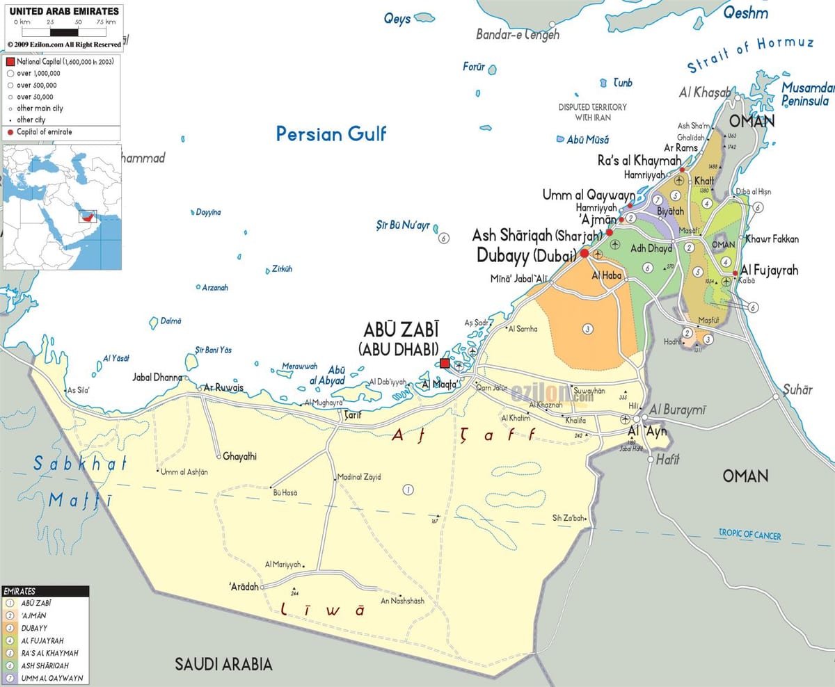 karta över Dubai förenade Arabemiraten
