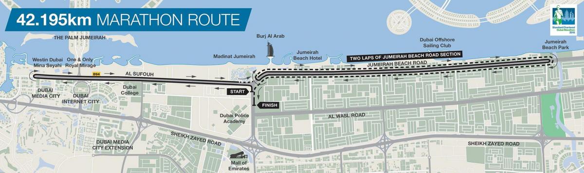 karta över Dubai marathon