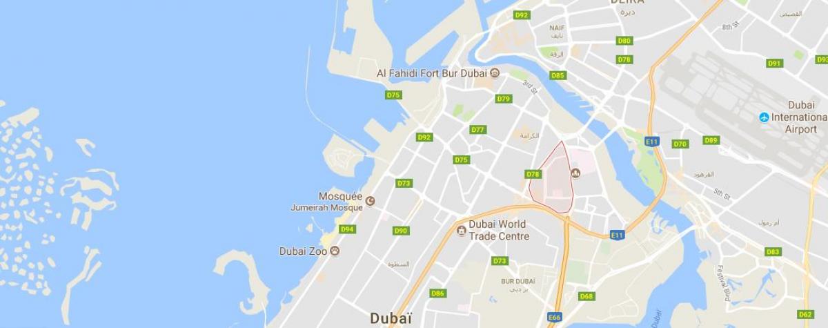 karta över Oud Metha Dubai