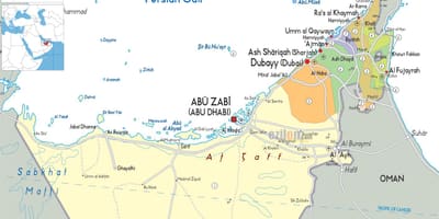Karta över Dubai förenade Arabemiraten