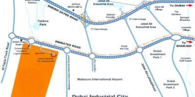 Karta över Dubai industristad