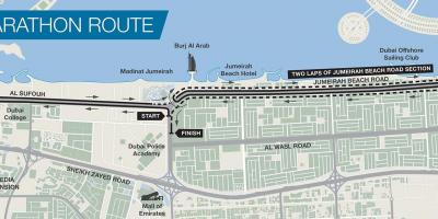 Karta över Dubai marathon