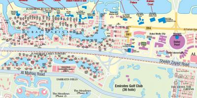 Dubai marina karta med anläggningsnamn