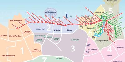 Karta över Dubai stadsdelar